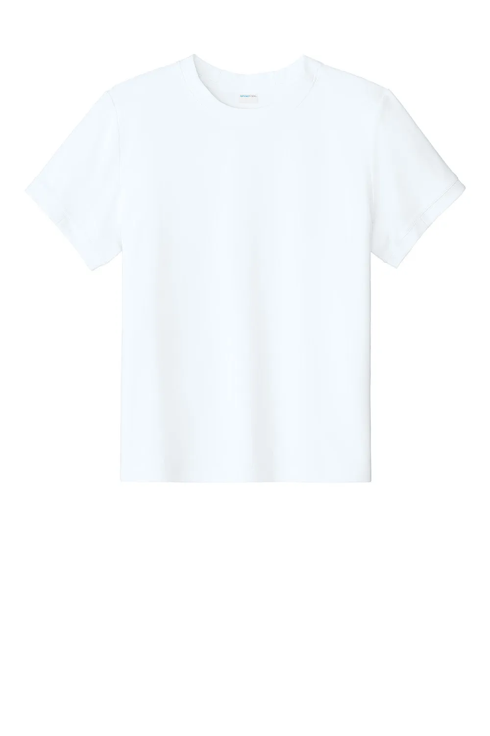 Sport-Tek Youth Club Moisture Wicking Short Sleeve Crewneck T-Shirt - White/White Clothing Sport-Tek