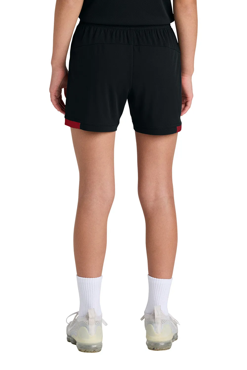 Sport-Tek Youth Club Moisture Wicking Shorts - Black/Deep Red Clothing Sport-Tek