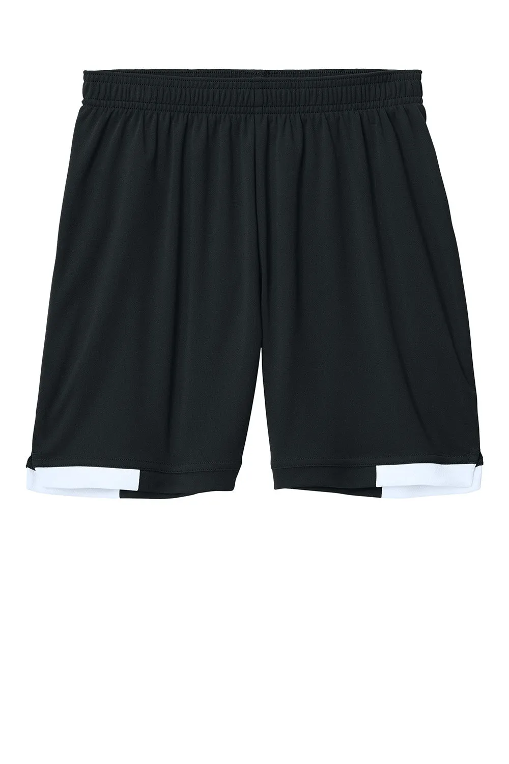 Sport-Tek Youth Club Moisture Wicking Shorts - Black/White Clothing Sport-Tek