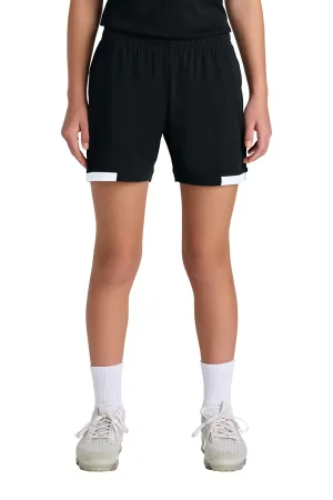 Sport-Tek Youth Club Moisture Wicking Shorts - Black/White Clothing Sport-Tek