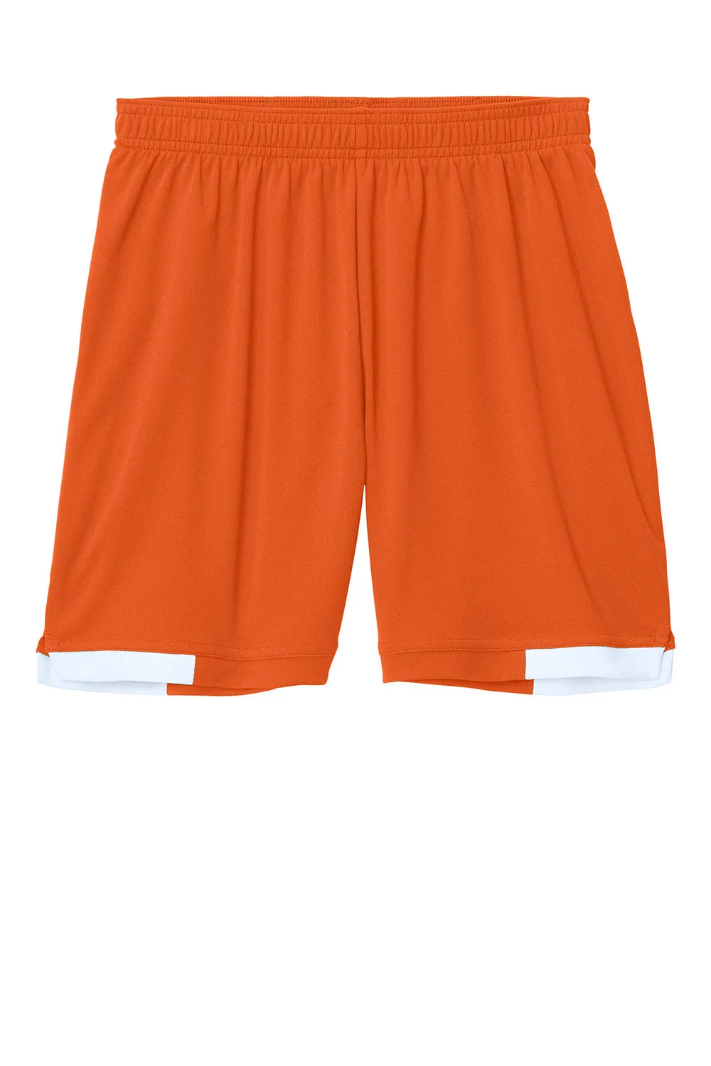 Sport-Tek Youth Club Moisture Wicking Shorts - Deep Orange/White Clothing Sport-Tek