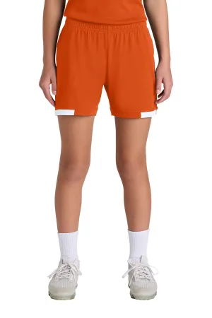 Sport-Tek Youth Club Moisture Wicking Shorts - Deep Orange/White Clothing Sport-Tek