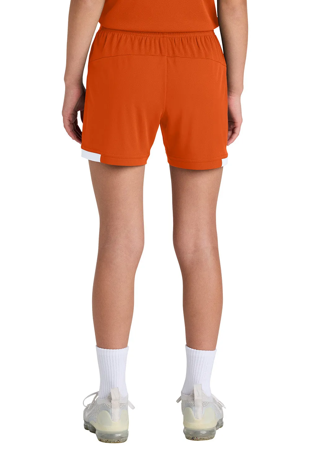 Sport-Tek Youth Club Moisture Wicking Shorts - Deep Orange/White Clothing Sport-Tek
