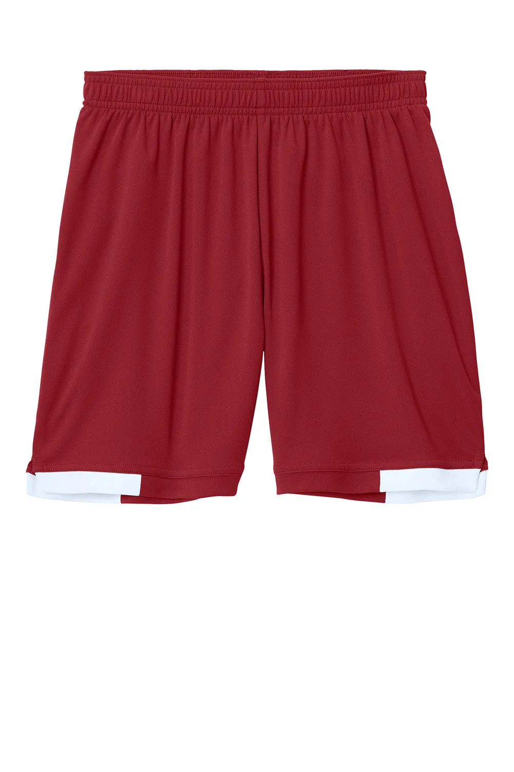 Sport-Tek Youth Club Moisture Wicking Shorts - Deep Red/White Clothing Sport-Tek