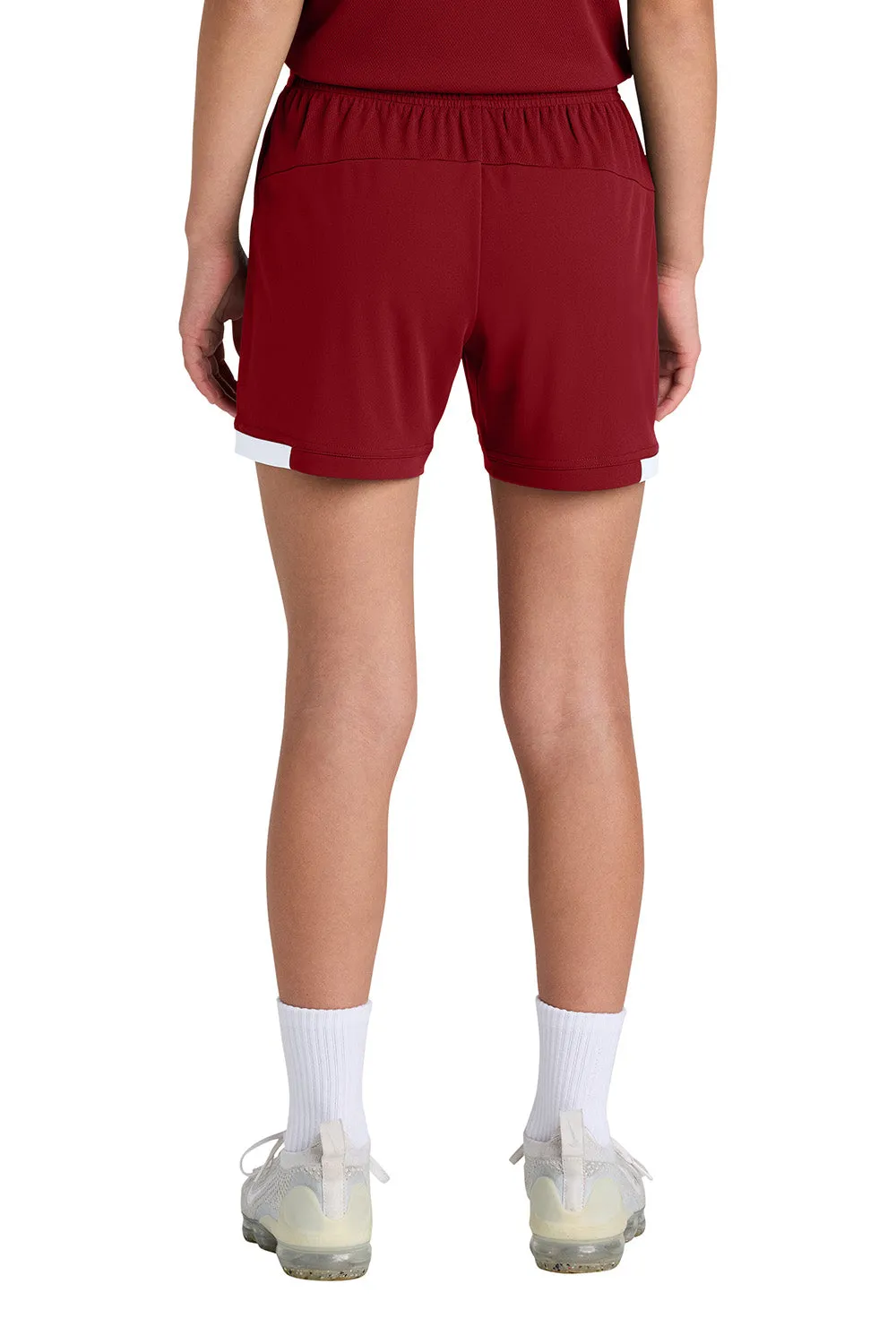 Sport-Tek Youth Club Moisture Wicking Shorts - Deep Red/White Clothing Sport-Tek