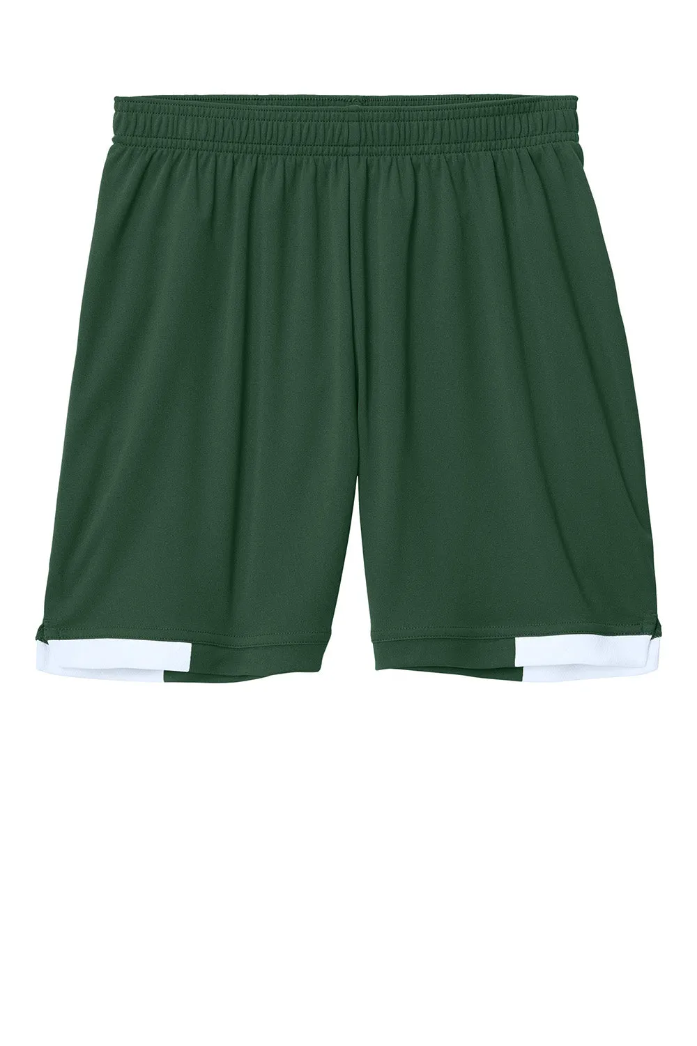 Sport-Tek Youth Club Moisture Wicking Shorts - Forest Green/White Clothing Sport-Tek