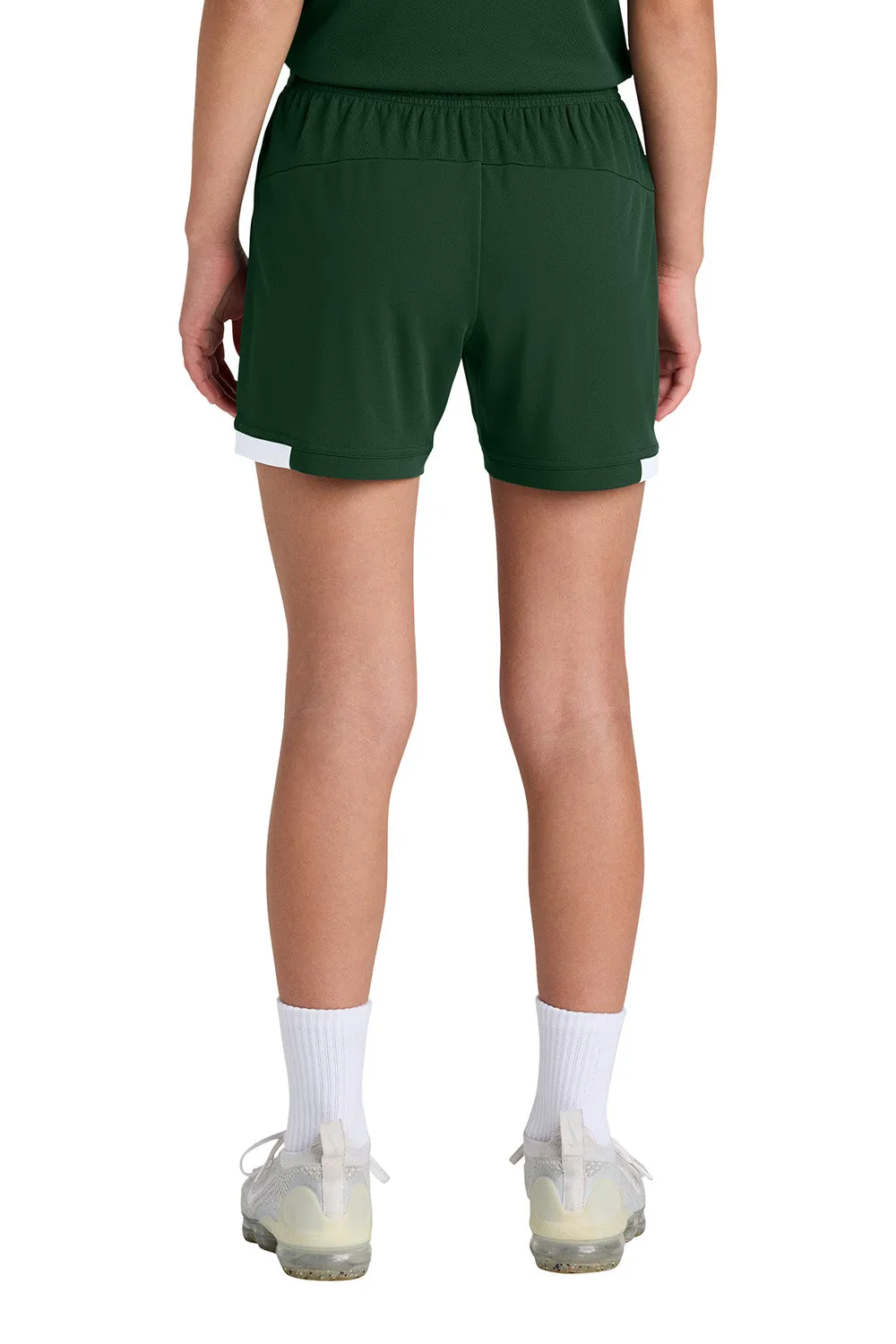 Sport-Tek Youth Club Moisture Wicking Shorts - Forest Green/White Clothing Sport-Tek
