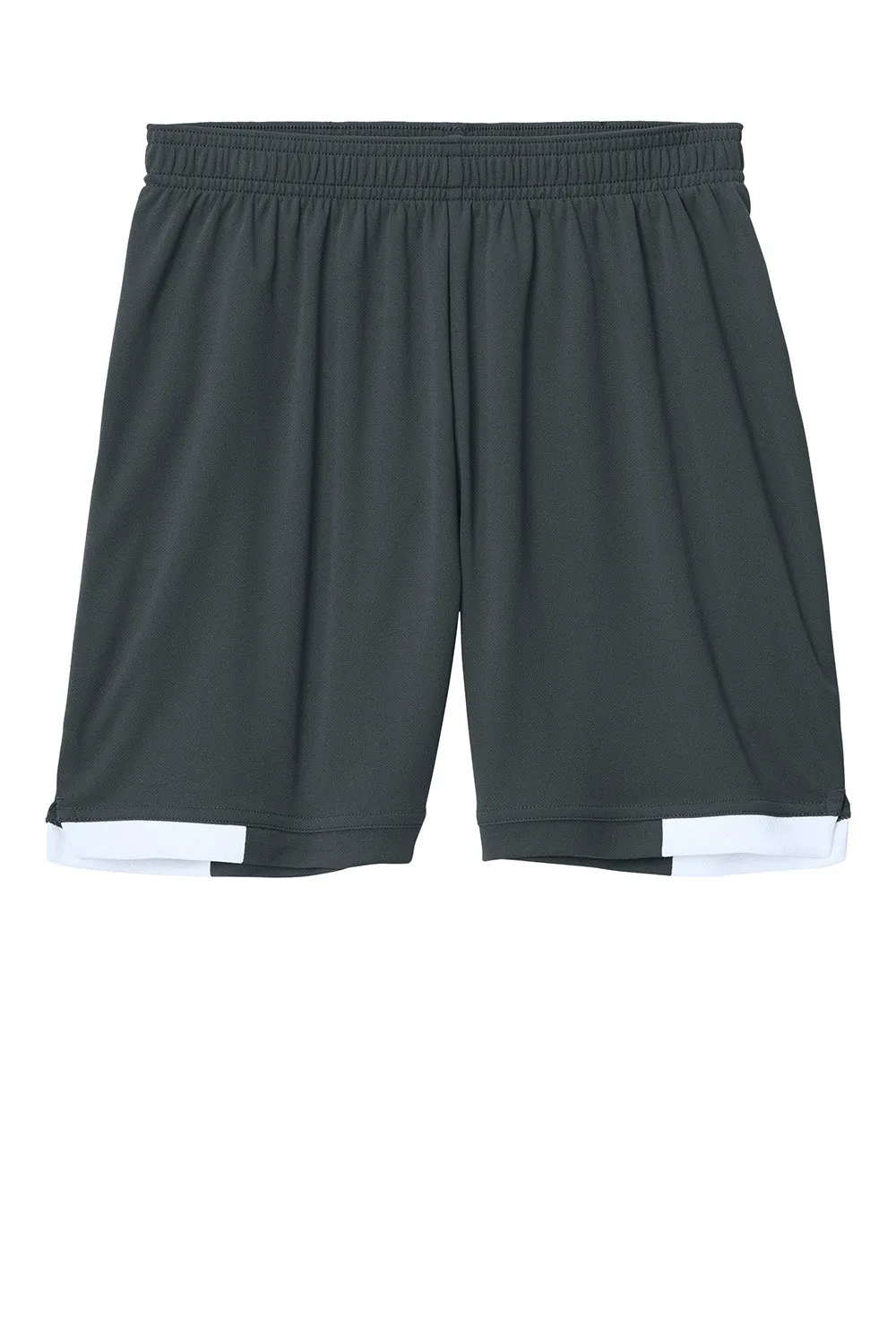 Sport-Tek Youth Club Moisture Wicking Shorts - Iron Grey/White Clothing Sport-Tek
