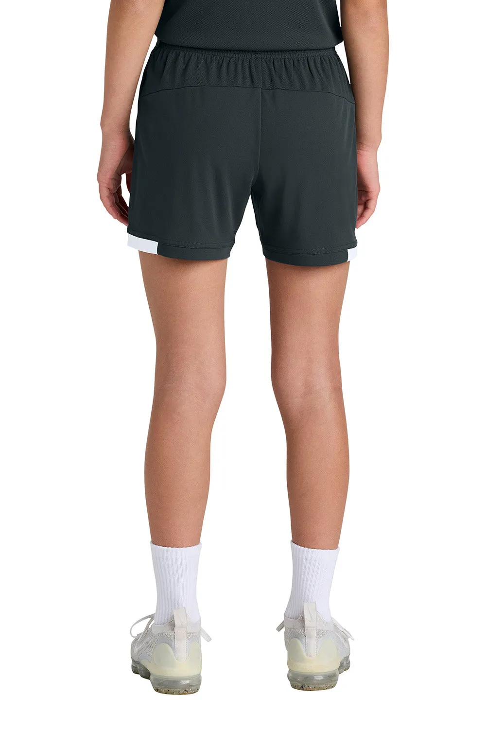 Sport-Tek Youth Club Moisture Wicking Shorts - Iron Grey/White Clothing Sport-Tek