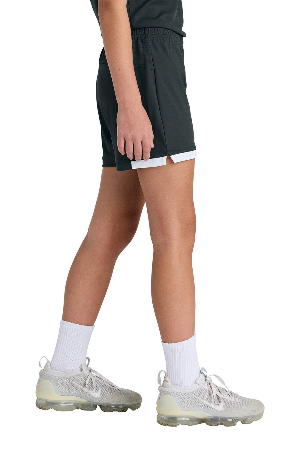 Sport-Tek Youth Club Moisture Wicking Shorts - Iron Grey/White Clothing Sport-Tek