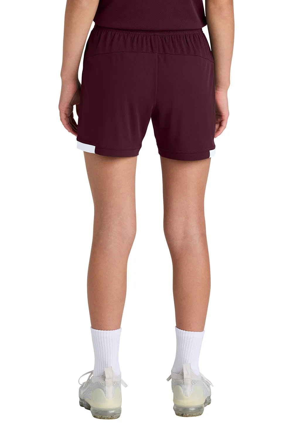 Sport-Tek Youth Club Moisture Wicking Shorts - Maroon/White Clothing Sport-Tek