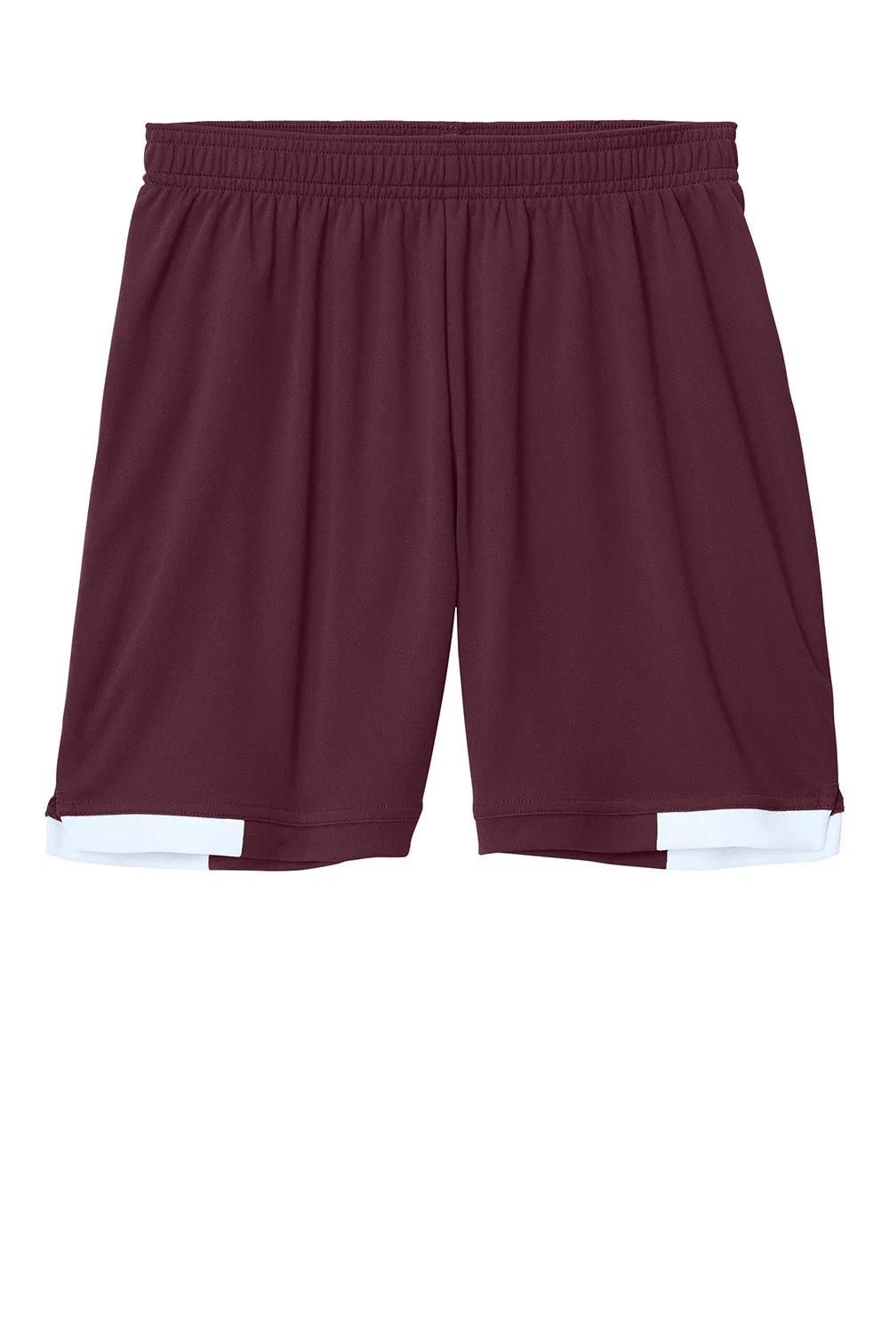 Sport-Tek Youth Club Moisture Wicking Shorts - Maroon/White Clothing Sport-Tek