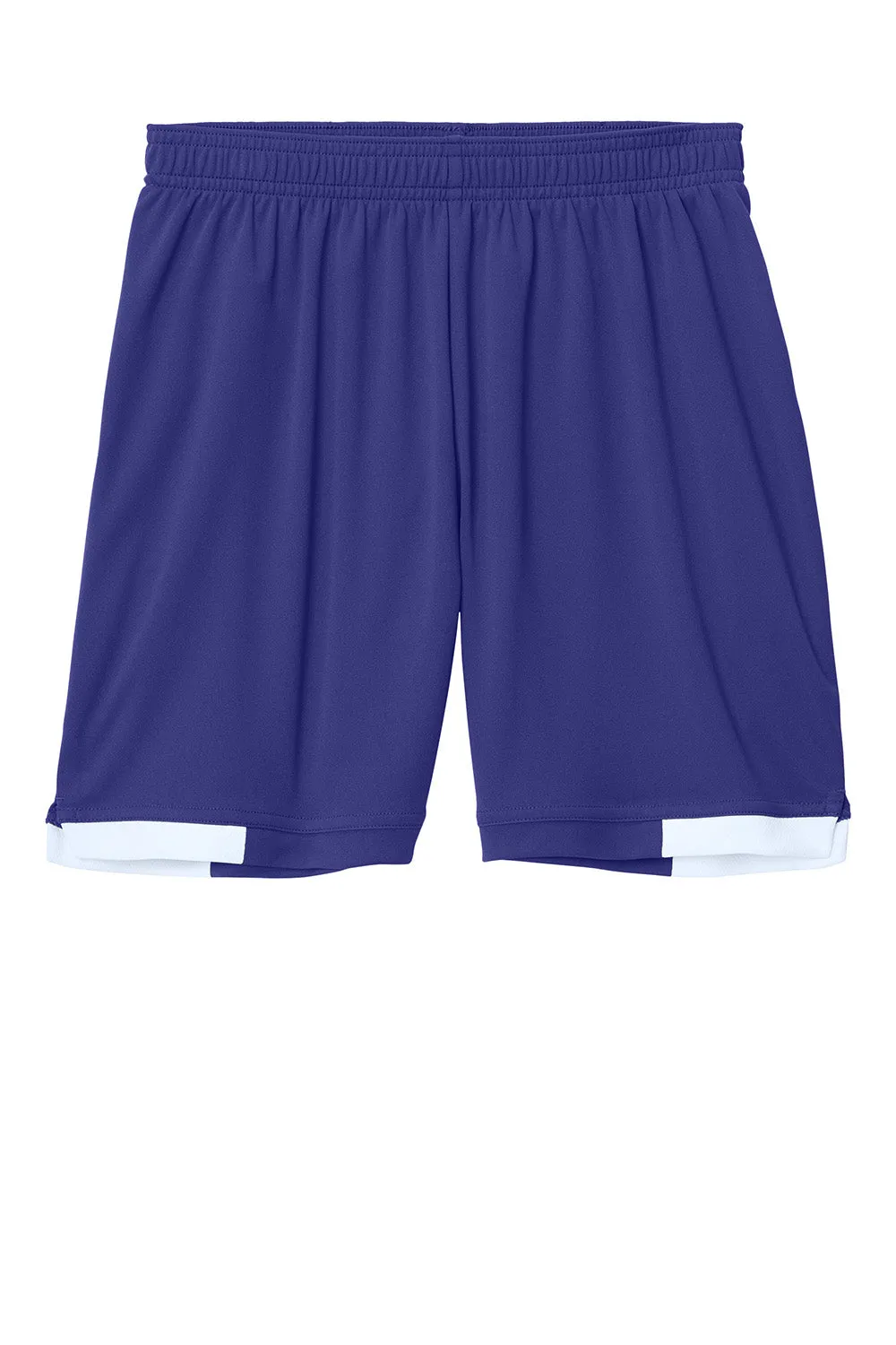 Sport-Tek Youth Club Moisture Wicking Shorts - Purple/White Clothing Sport-Tek