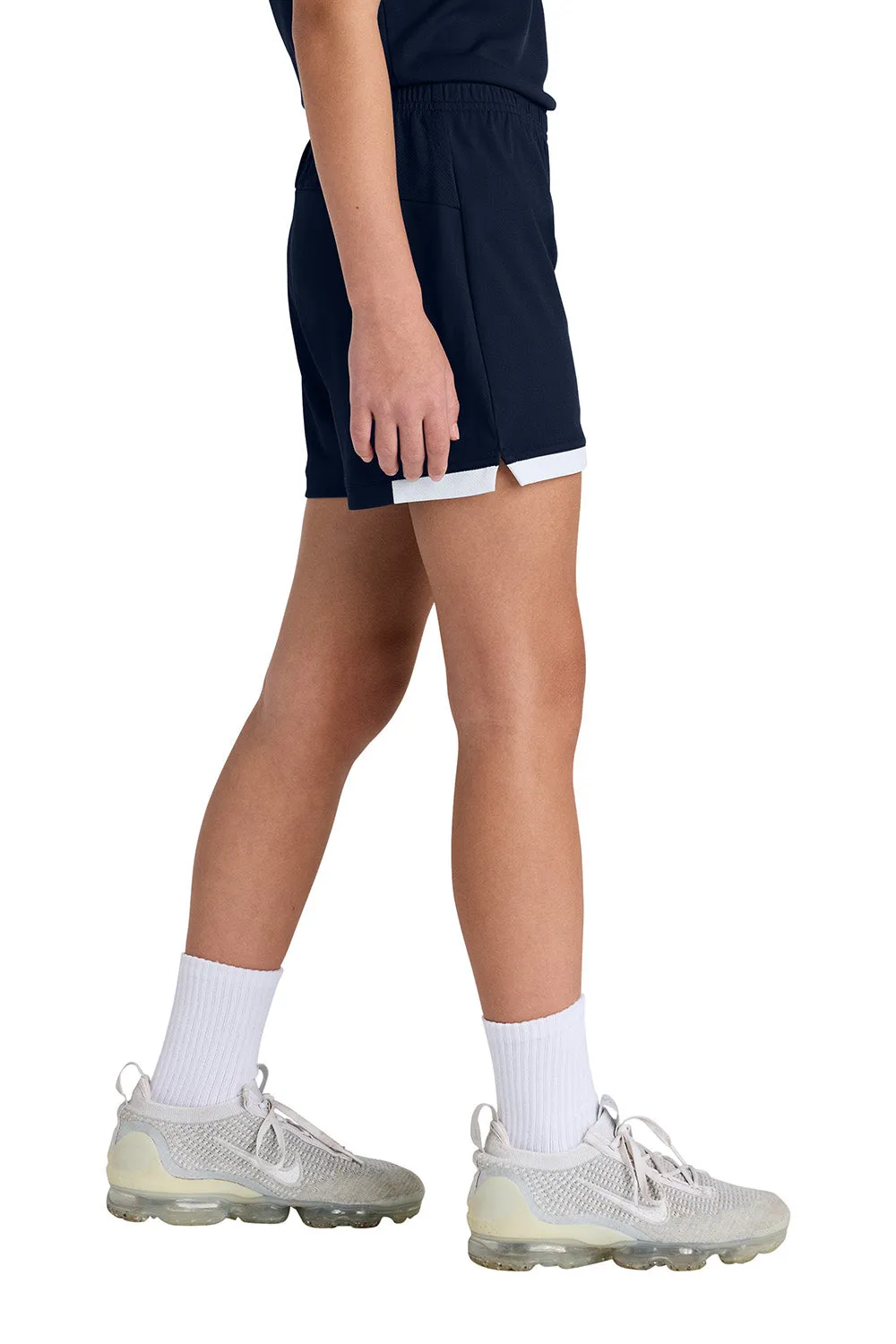 Sport-Tek Youth Club Moisture Wicking Shorts - True Navy Blue/White Clothing Sport-Tek
