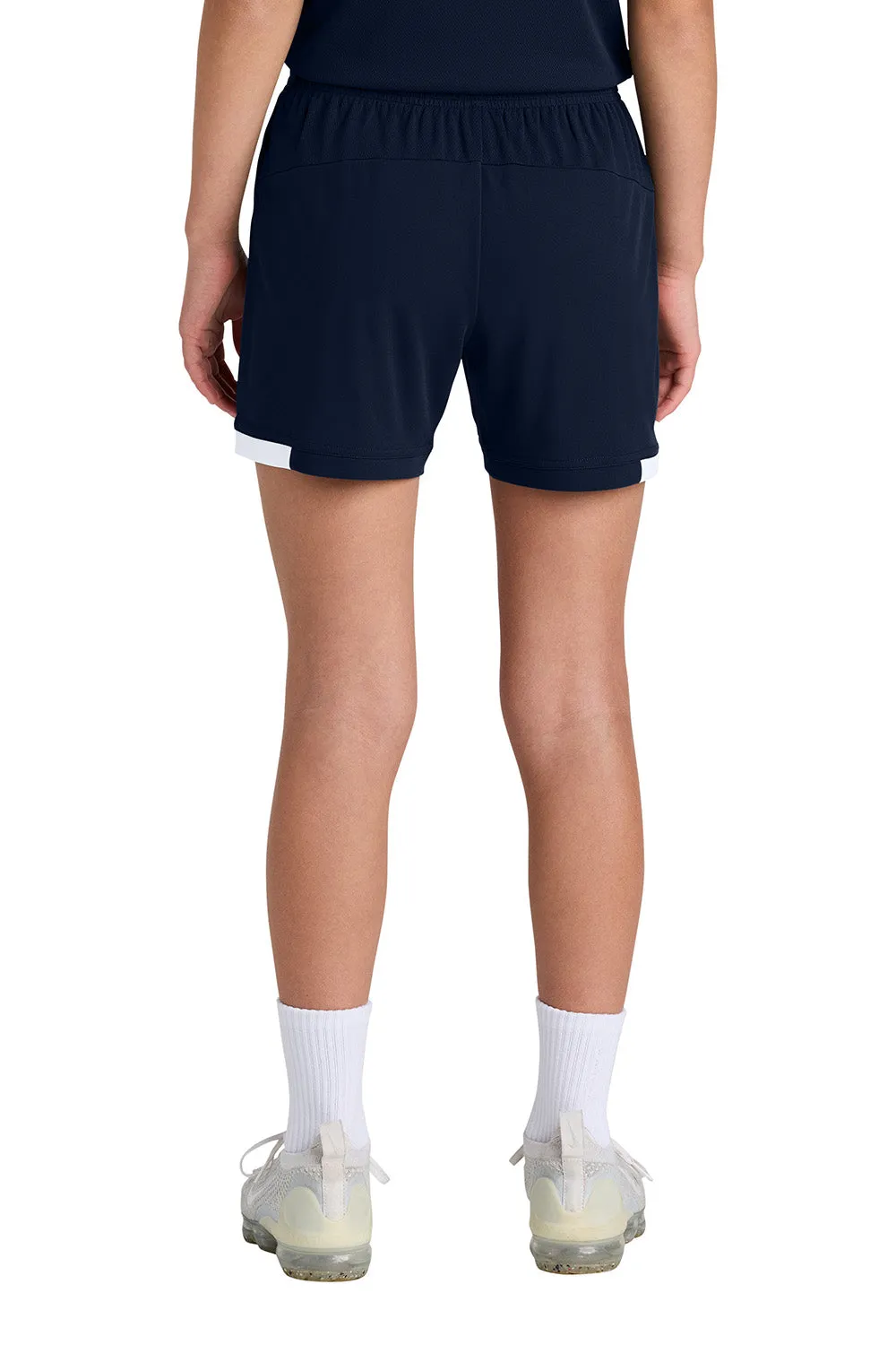 Sport-Tek Youth Club Moisture Wicking Shorts - True Navy Blue/White Clothing Sport-Tek