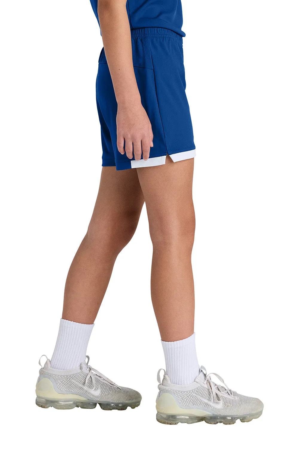 Sport-Tek Youth Club Moisture Wicking Shorts - True Royal Blue/White Clothing Sport-Tek