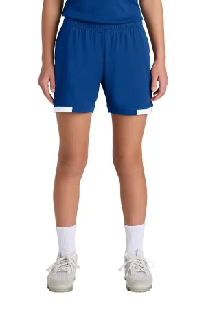 Sport-Tek Youth Club Moisture Wicking Shorts - True Royal Blue/White Clothing Sport-Tek
