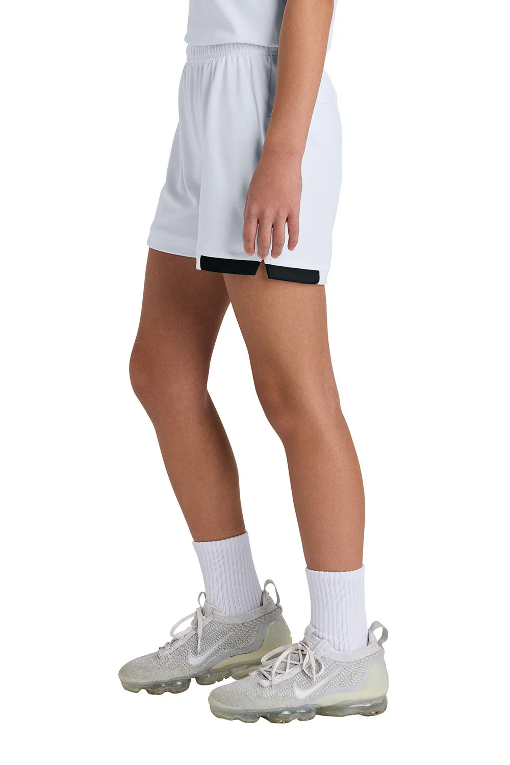Sport-Tek Youth Club Moisture Wicking Shorts - White/Black Clothing Sport-Tek