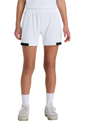 Sport-Tek Youth Club Moisture Wicking Shorts - White/Black Clothing Sport-Tek