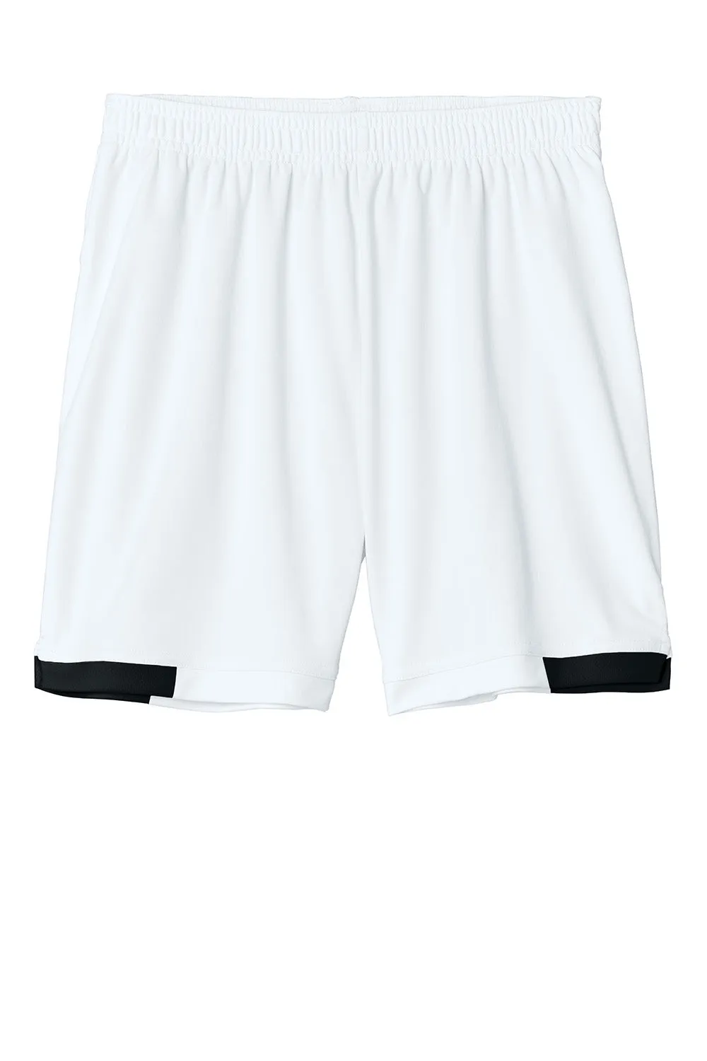 Sport-Tek Youth Club Moisture Wicking Shorts - White/Black Clothing Sport-Tek