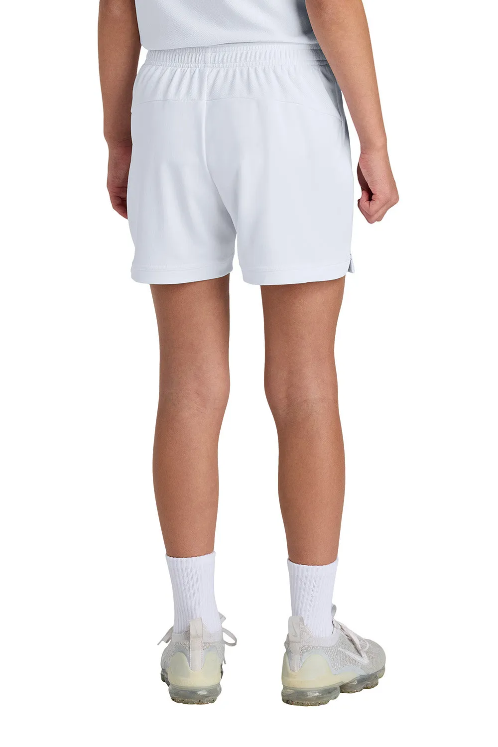 Sport-Tek Youth Club Moisture Wicking Shorts - White/White Clothing Sport-Tek