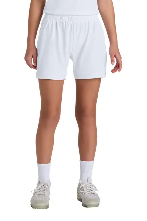 Sport-Tek Youth Club Moisture Wicking Shorts - White/White Clothing Sport-Tek