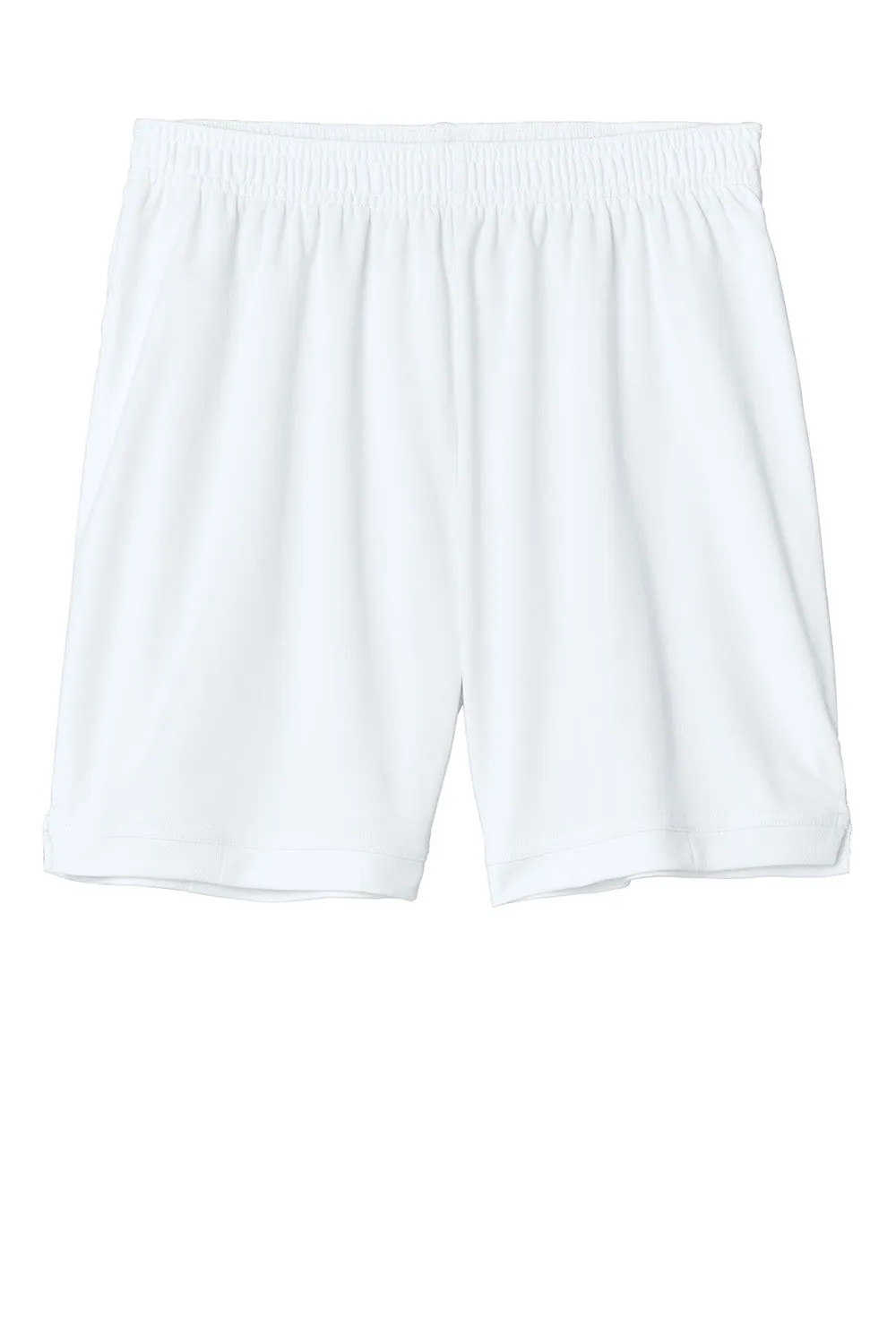 Sport-Tek Youth Club Moisture Wicking Shorts - White/White Clothing Sport-Tek