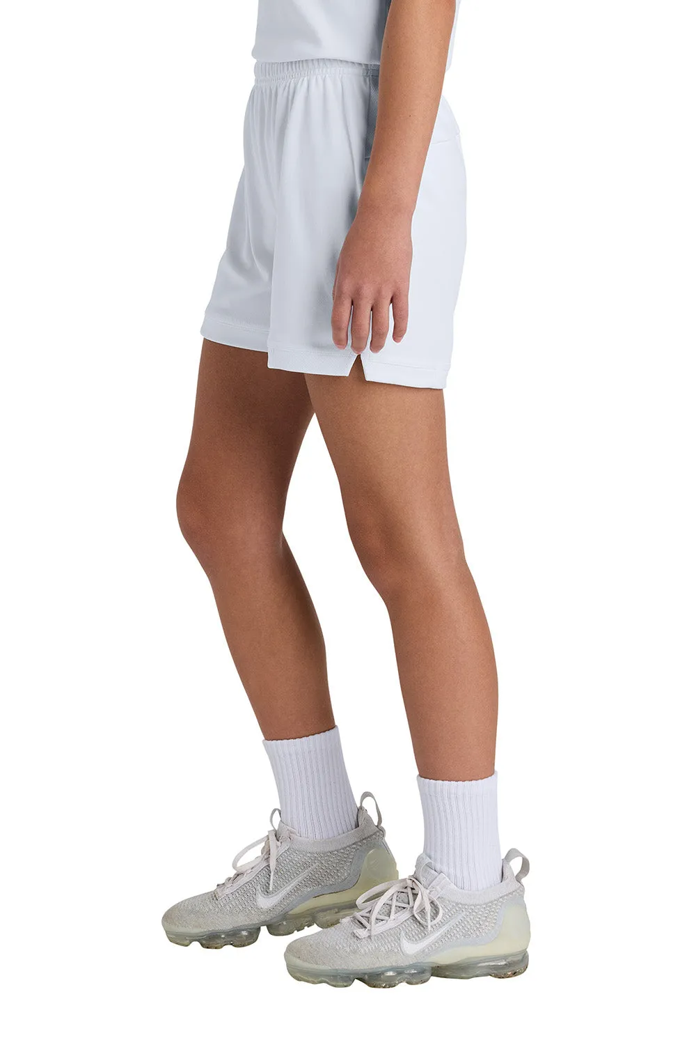 Sport-Tek Youth Club Moisture Wicking Shorts - White/White Clothing Sport-Tek
