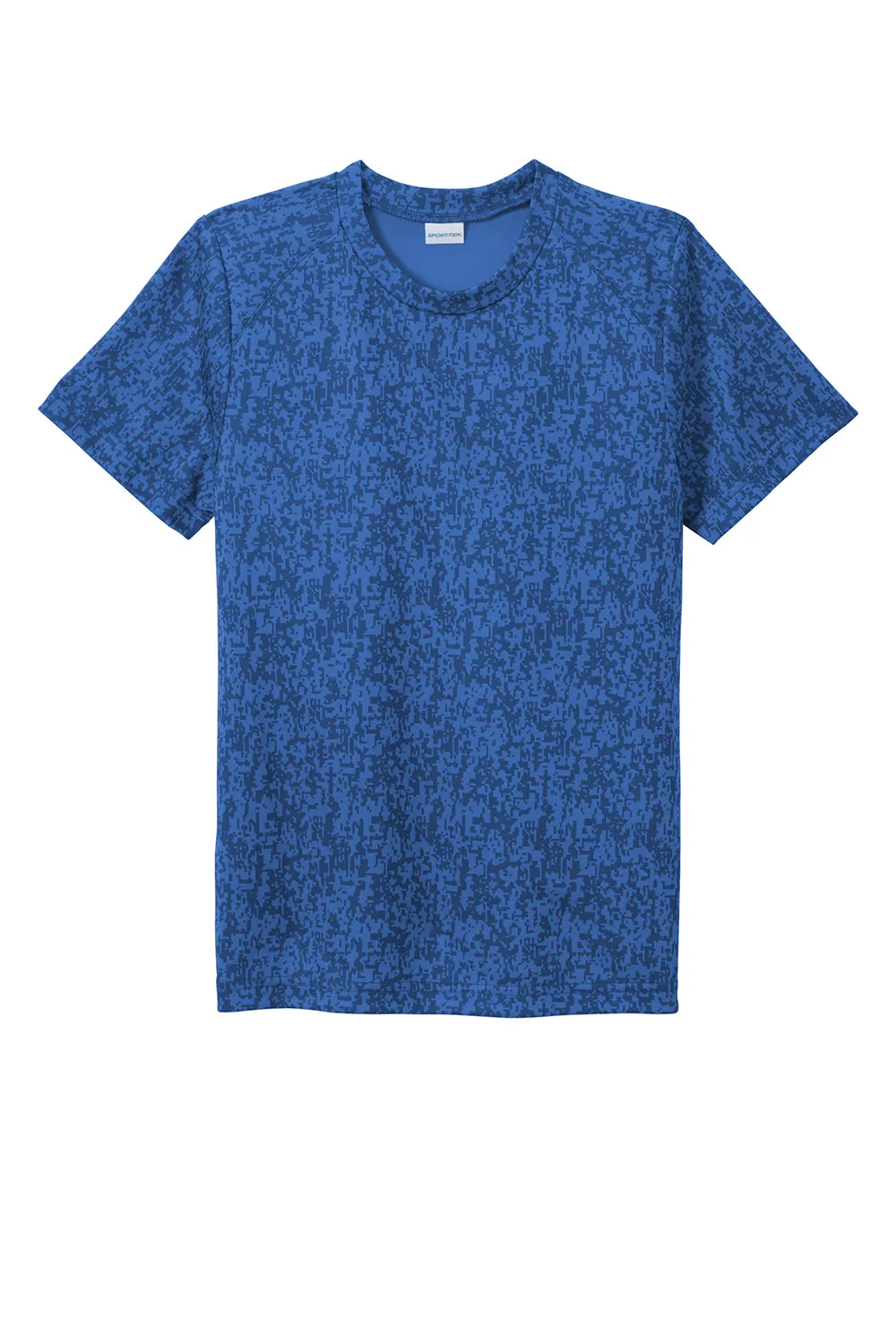 Sport-Tek Youth Digi Camo Moisture Wicking Short Sleeve Crewneck T-Shirt - Royal Blue Clothing Sport-Tek
