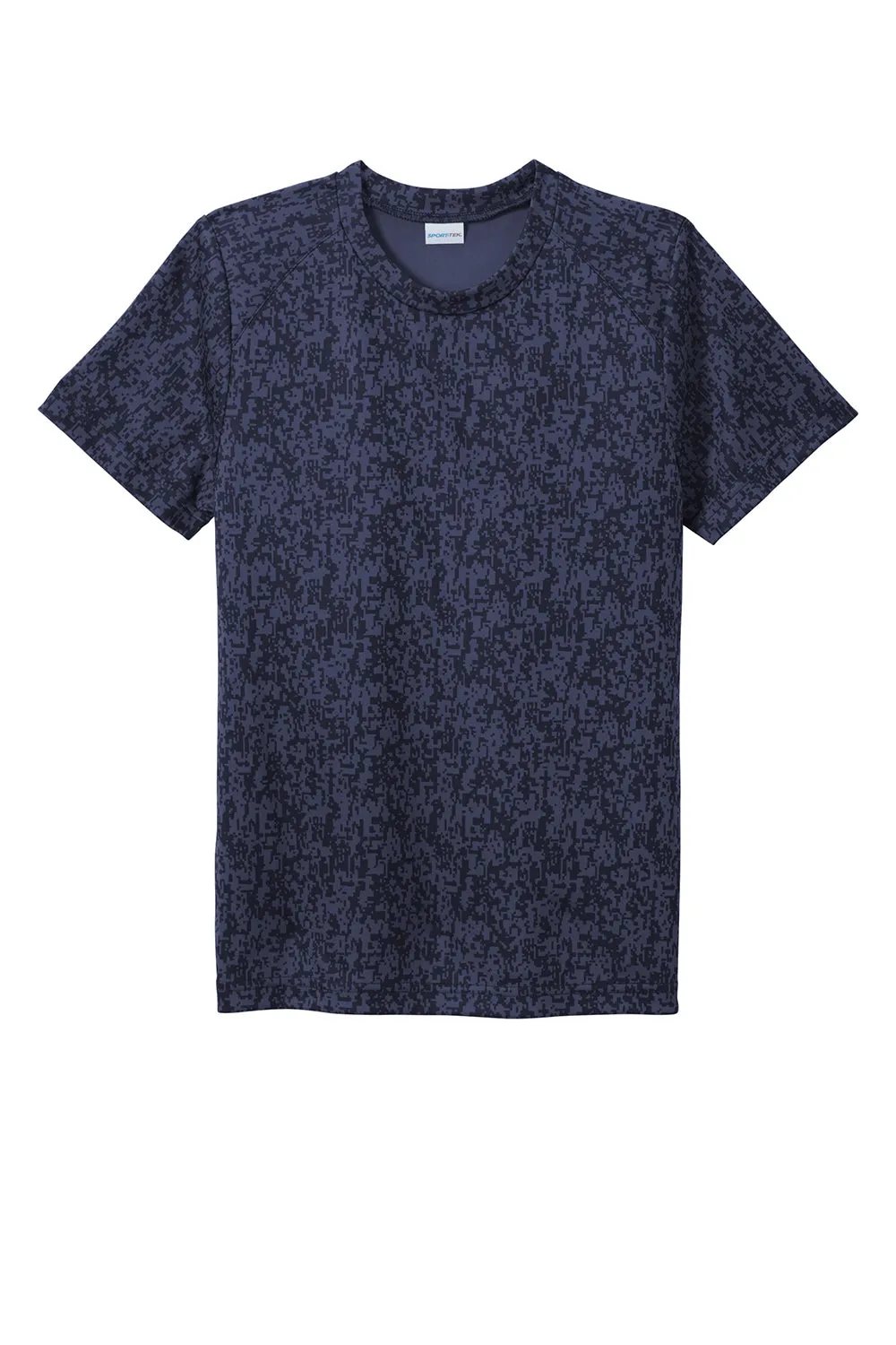 Sport-Tek Youth Digi Camo Moisture Wicking Short Sleeve Crewneck T-Shirt - True Navy Blue Clothing Sport-Tek