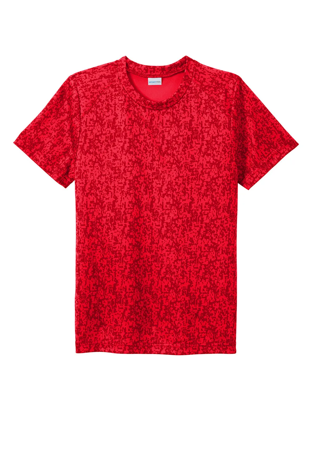 Sport-Tek Youth Digi Camo Moisture Wicking Short Sleeve Crewneck T-Shirt - True Red Clothing Sport-Tek