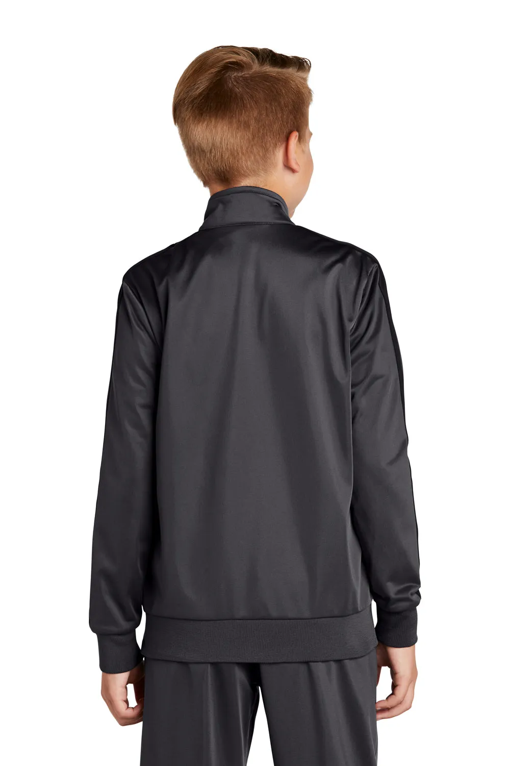 Sport-Tek Youth Full Zip Track Jacket - Graphite Grey/Black Clothing Sport-Tek
