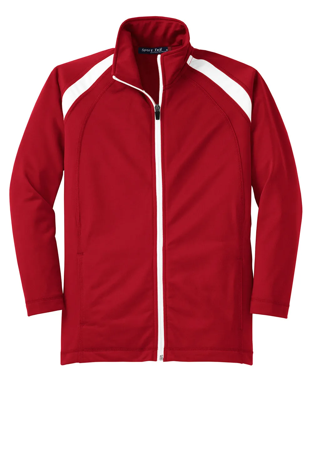 Sport-Tek Youth Full Zip Track Jacket - True Red/White Clothing Sport-Tek