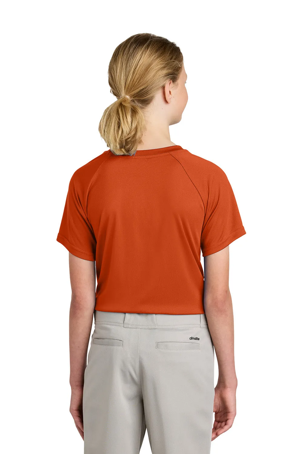 Sport-Tek Youth Moisture Wicking Competitor 2-Button Short Sleeve Henley - Deep Orange Clothing Sport-Tek