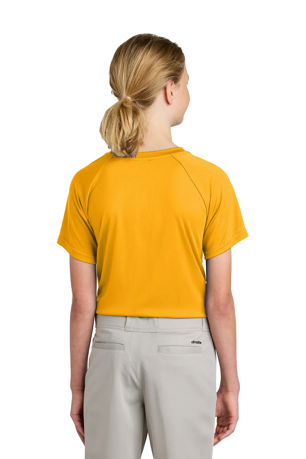 Sport-Tek Youth Moisture Wicking Competitor 2-Button Short Sleeve Henley - Gold Clothing Sport-Tek