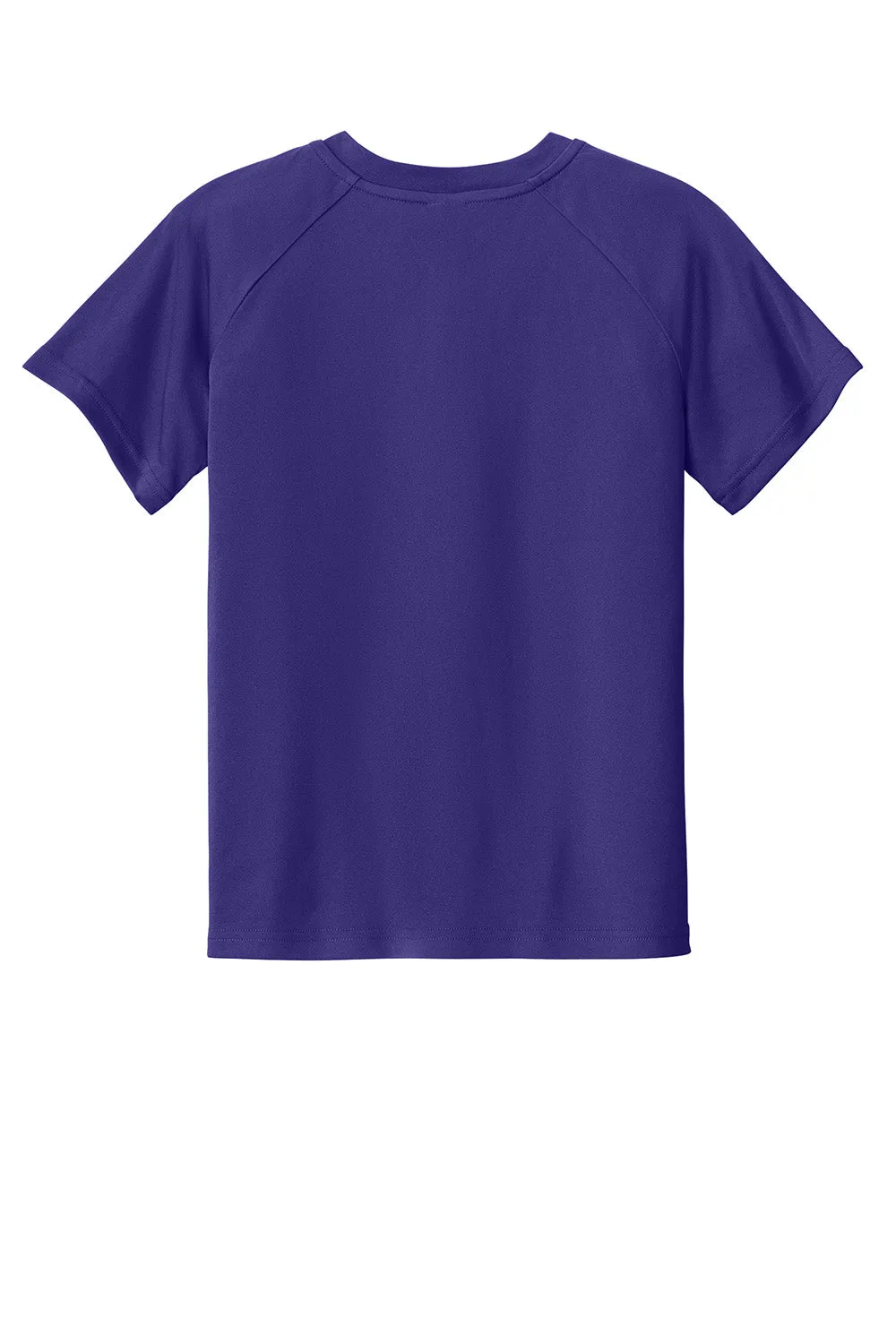 Sport-Tek Youth Moisture Wicking Competitor 2-Button Short Sleeve Henley - Purple Clothing Sport-Tek