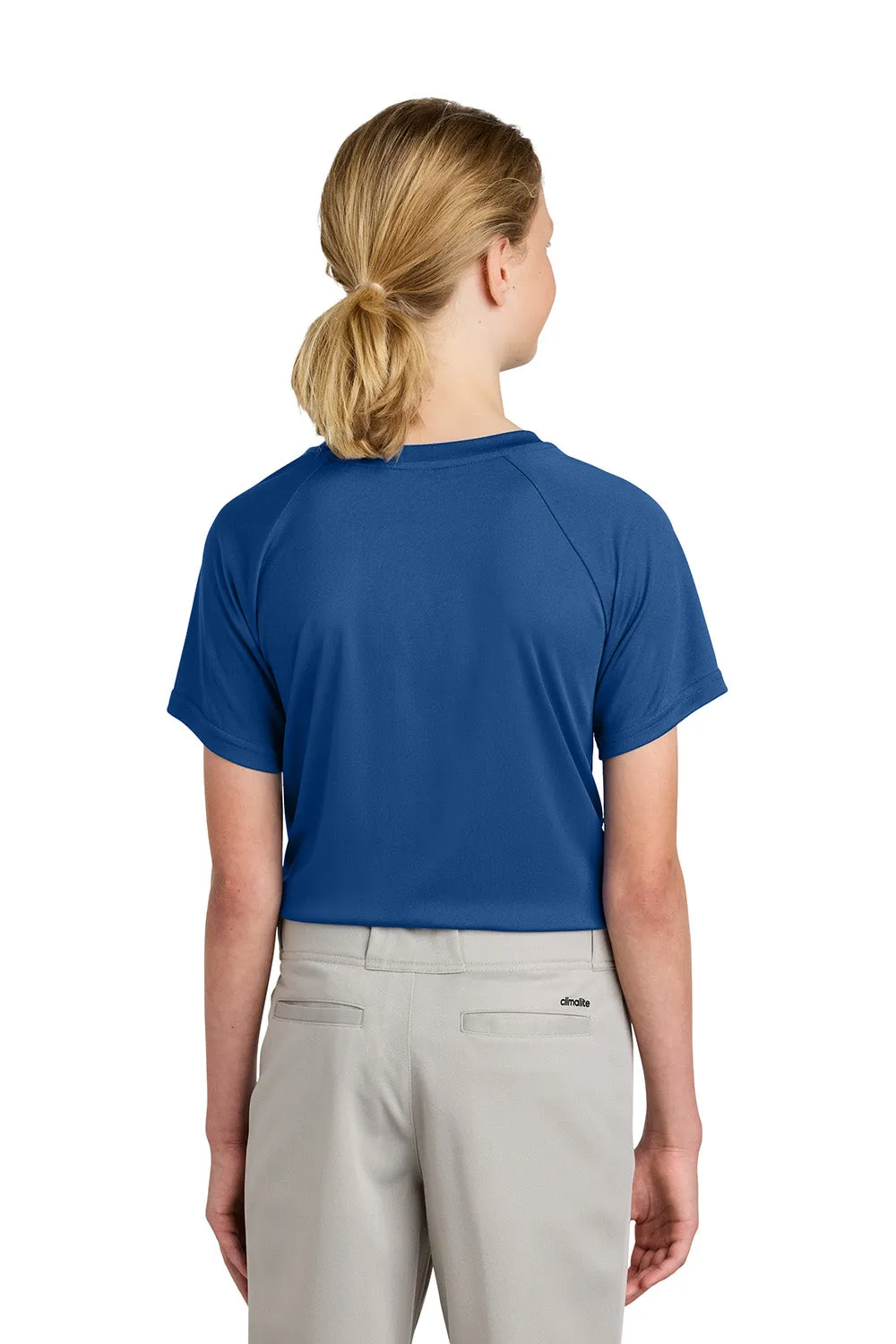 Sport-Tek Youth Moisture Wicking Competitor 2-Button Short Sleeve Henley - Royal Blue Clothing Sport-Tek