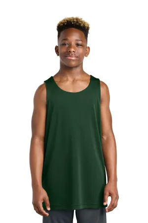 Sport-Tek Youth Moisture Wicking Competitor Rev Tank Top - Forest Green/White Clothing Sport-Tek