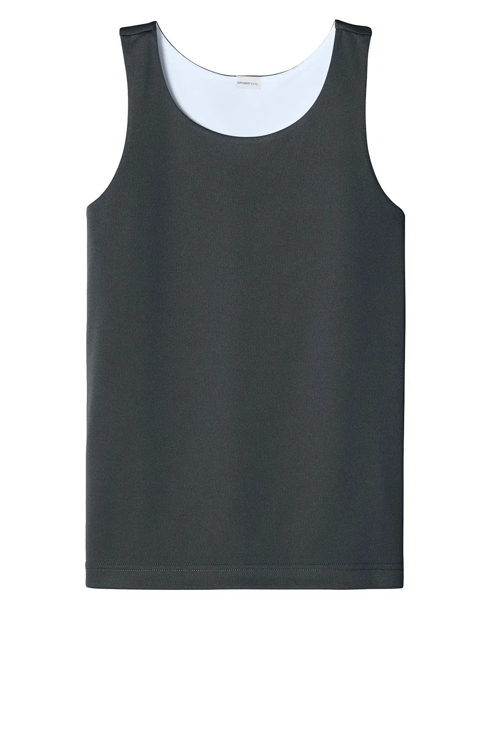 Sport-Tek Youth Moisture Wicking Competitor Rev Tank Top - Iron Grey/White Clothing Sport-Tek