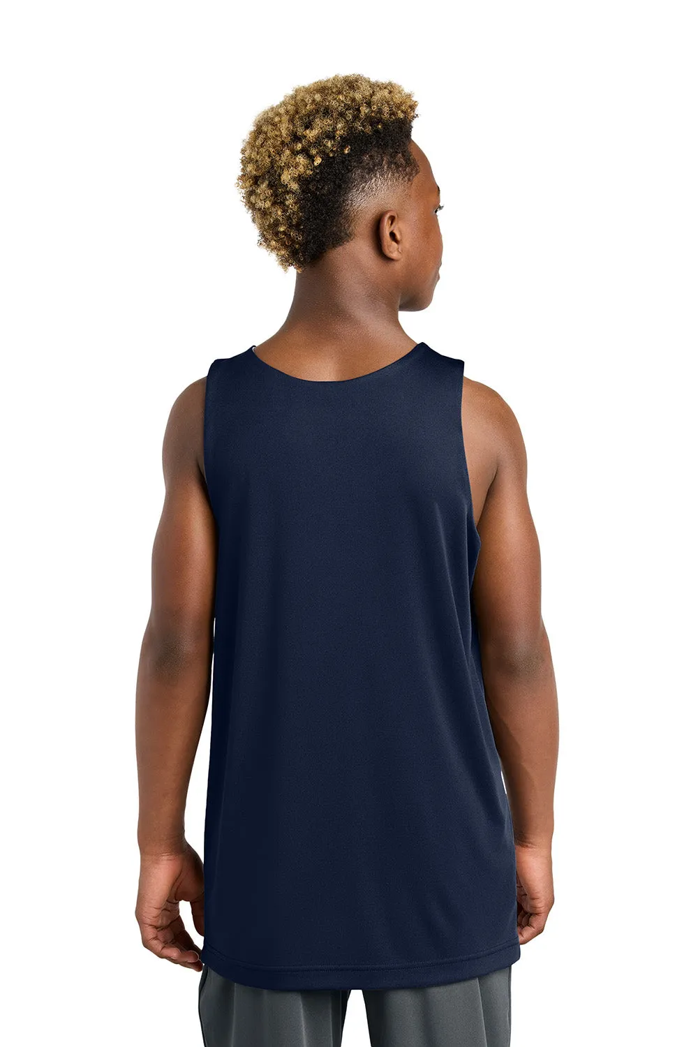 Sport-Tek Youth Moisture Wicking Competitor Rev Tank Top - True Navy Blue/White Clothing Sport-Tek