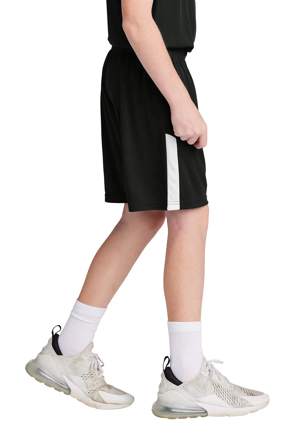 Sport-Tek Youth Moisture Wicking Competitor United Athletic Shorts - Black/White Clothing Sport-Tek