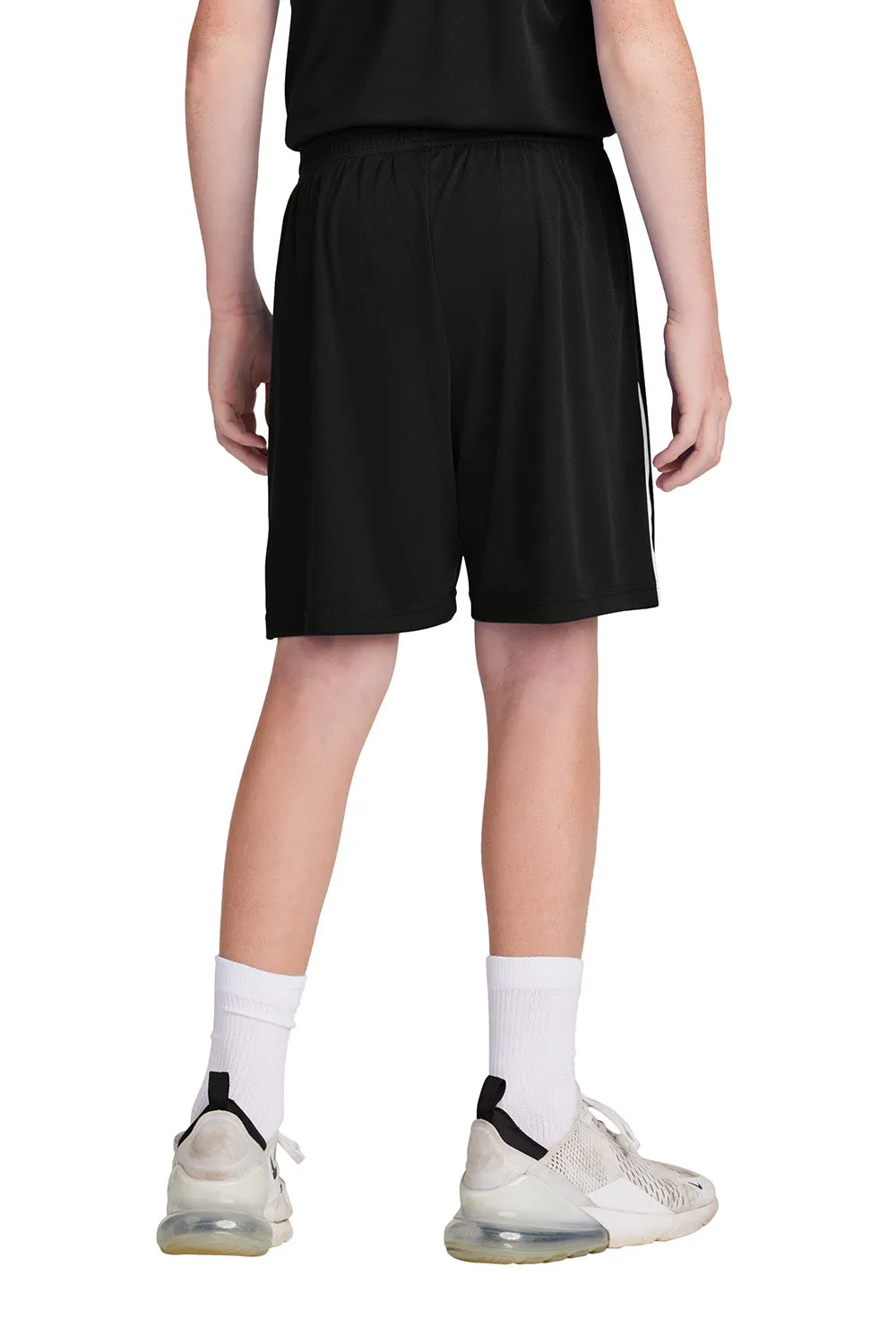 Sport-Tek Youth Moisture Wicking Competitor United Athletic Shorts - Black/White Clothing Sport-Tek
