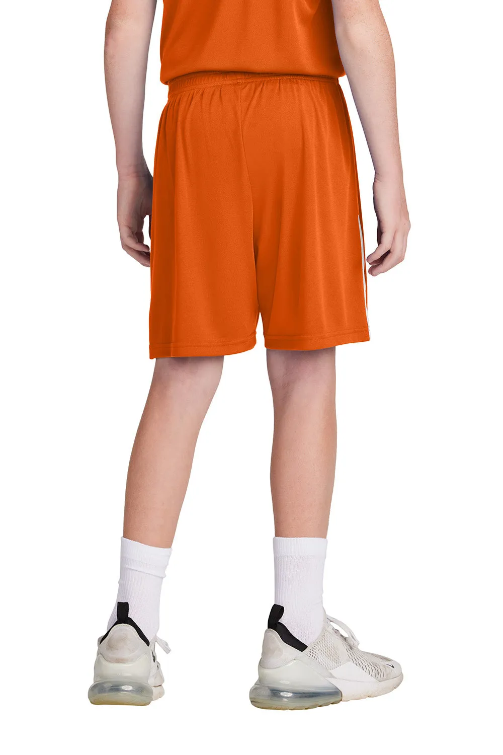 Sport-Tek Youth Moisture Wicking Competitor United Athletic Shorts - Deep Orange/White Clothing Sport-Tek