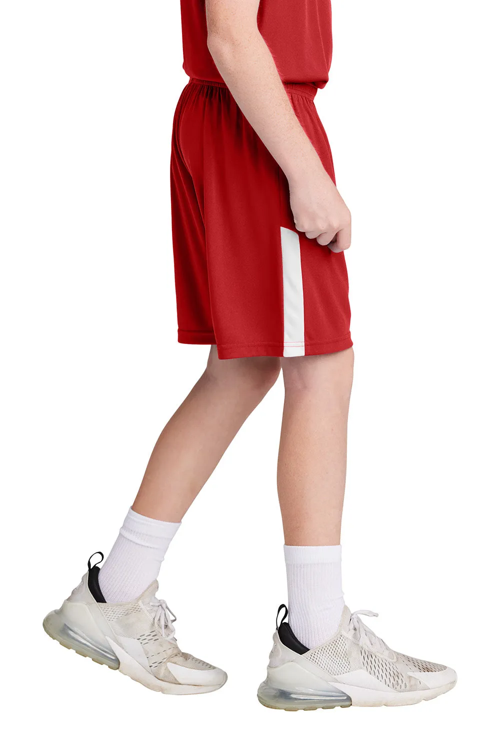 Sport-Tek Youth Moisture Wicking Competitor United Athletic Shorts - Deep Red/White Clothing Sport-Tek