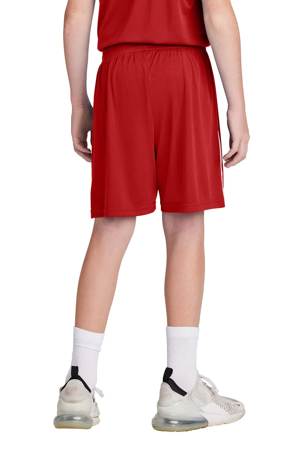 Sport-Tek Youth Moisture Wicking Competitor United Athletic Shorts - Deep Red/White Clothing Sport-Tek