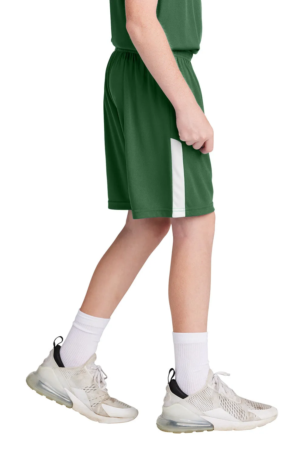 Sport-Tek Youth Moisture Wicking Competitor United Athletic Shorts - Forest Green/White Clothing Sport-Tek
