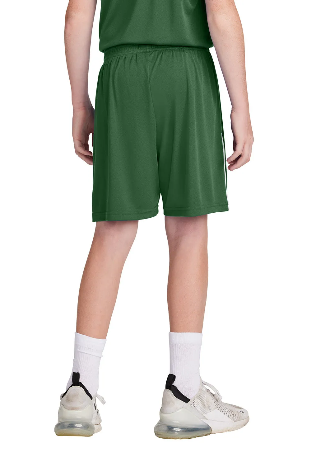 Sport-Tek Youth Moisture Wicking Competitor United Athletic Shorts - Forest Green/White Clothing Sport-Tek