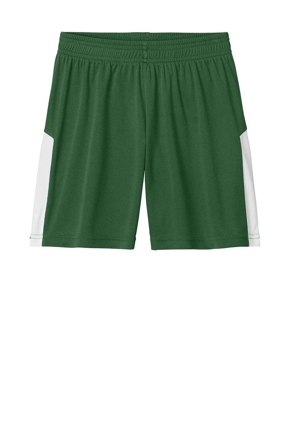 Sport-Tek Youth Moisture Wicking Competitor United Athletic Shorts - Forest Green/White Clothing Sport-Tek