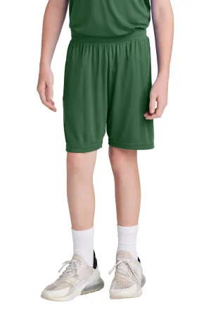 Sport-Tek Youth Moisture Wicking Competitor United Athletic Shorts - Forest Green/White Clothing Sport-Tek