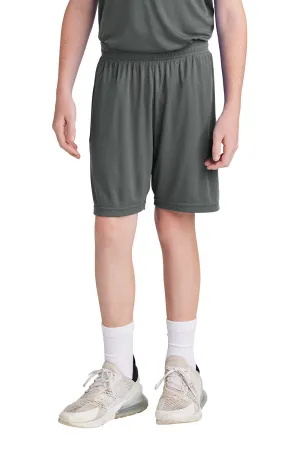 Sport-Tek Youth Moisture Wicking Competitor United Athletic Shorts - Iron Grey/White Clothing Sport-Tek